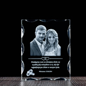 FOTOPREZENT w dużej ozdobnej statuetce na ślub. Zdjęcie 2D w krysztale