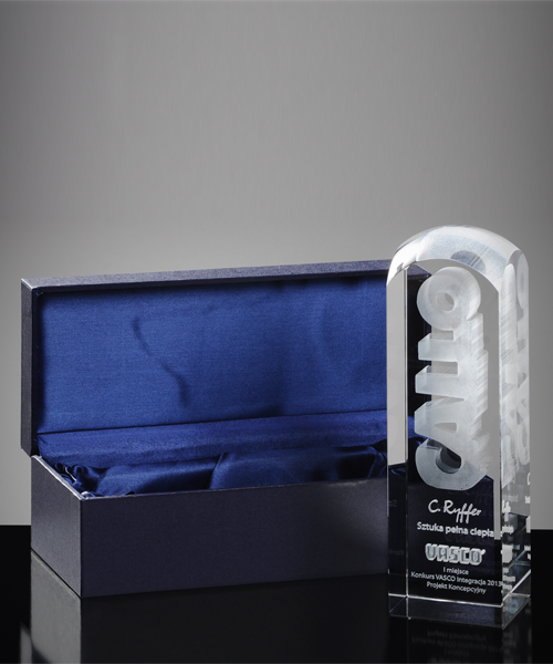 Statuetka biznesowa. GRAWER 3D w krysztale