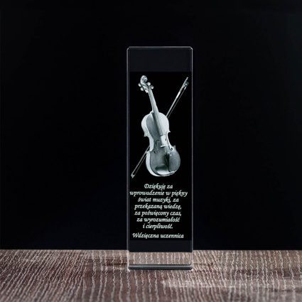 Statuetka 2D dla nauczyciela instruktora gry na skrzypcach - podziękowanie
