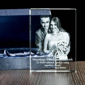 Pamiątka ślubna – zdjęcie 2D w krysztale Płyta płaska 100×150×30 mm