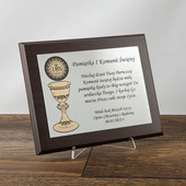 Pamiątka I Komunii Świętej - dyplom z życzeniami do zawieszenia i postawienia