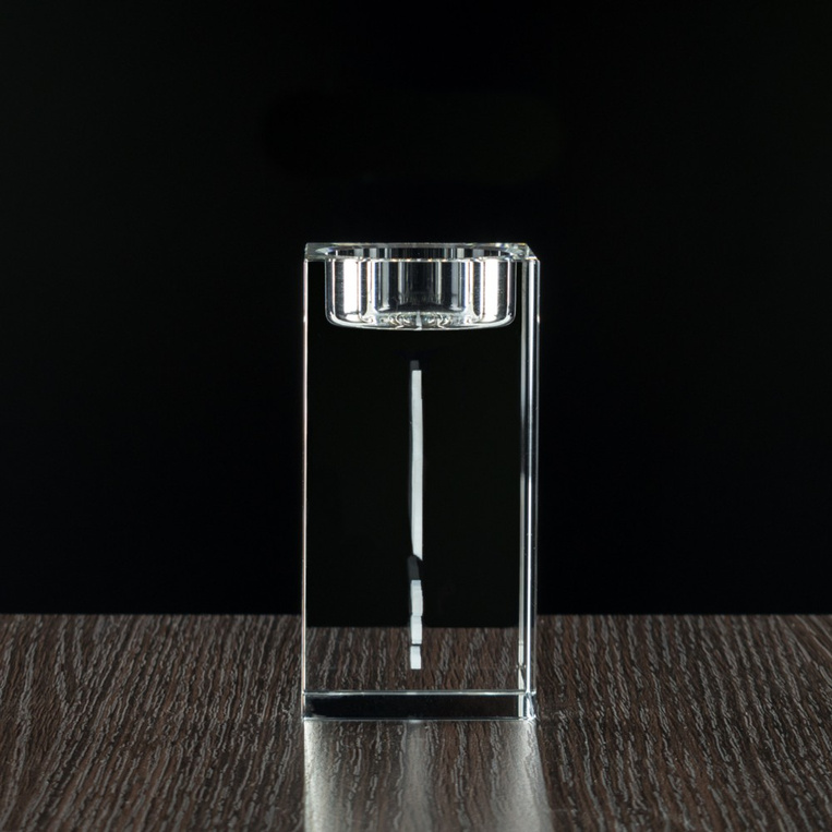 Personalizowany prezent dla rodziców - szklany świecznik ze zdjęciem młodej pary