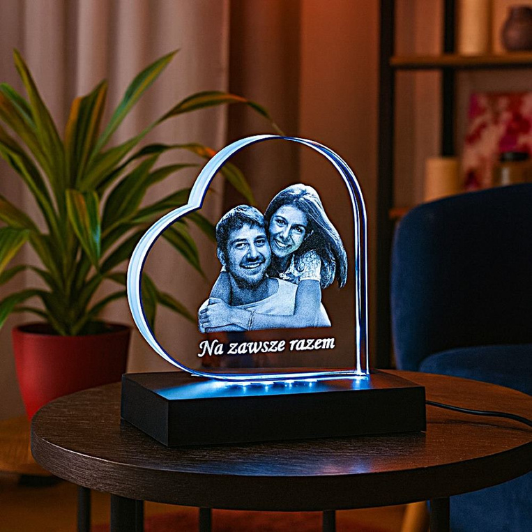 Fotolampka 110x110x20 mm z grawerem zdjęcia 2D – personalizowana LED