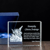 Pamiątka Chrztu 3D w krysztale od Ojca Chrzestnego - FOTOPREZENT 3D