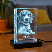 Fotokryształ 3D + LED z Twoim pieskiem – pamiątka dla miłośników zwierząt