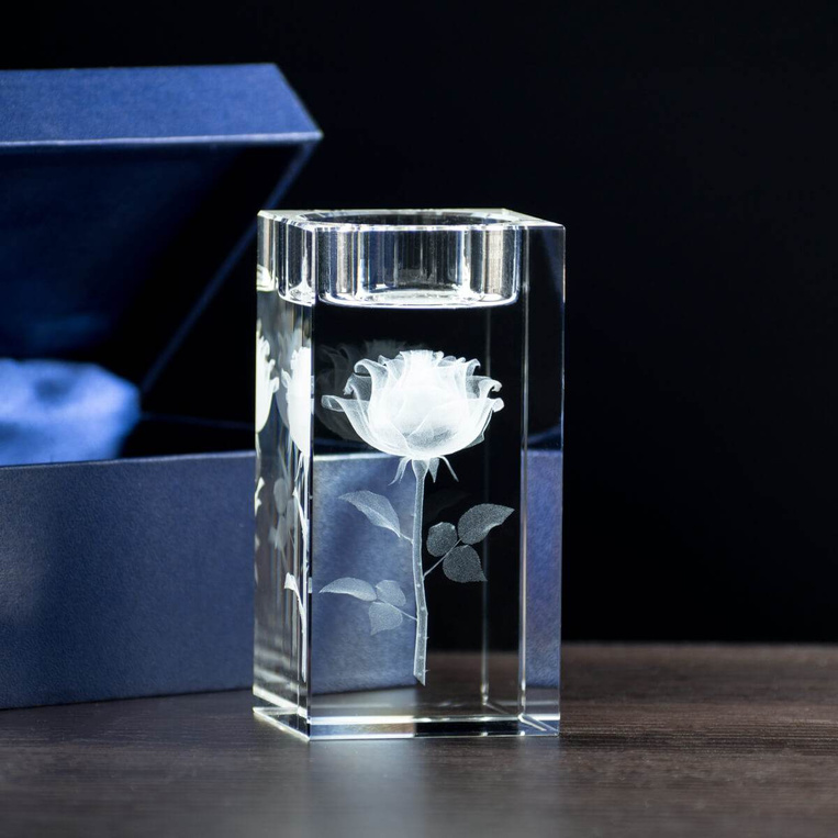 Personalizowany świecznik z róż 3D na urodziny, imieniny.