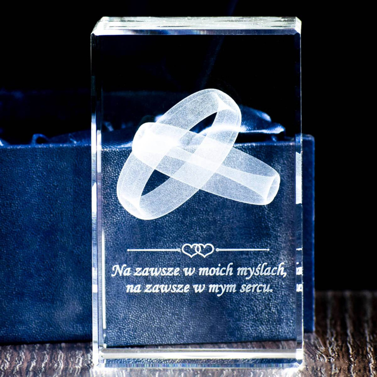 Obrączki grawerowane w krysztale NA WALENTYNKI w dowód miłości