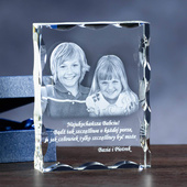 Zdjęcie w krysztale dla Babci i Dziadka - fotokryształ 2D w ozdobnej statuetce