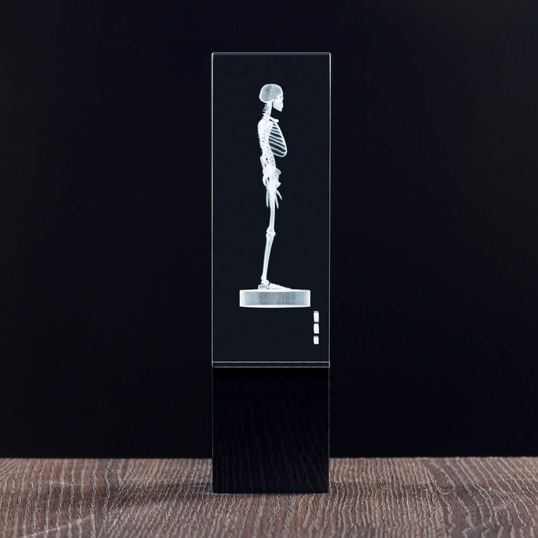 Statuetka szkielet 3D z dedykacją dla mężczyzny. Prezent na emeryturę awans