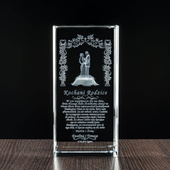 Podziękowania dla rodziców - duża statuetka z grawerem symbolicznego ślubu