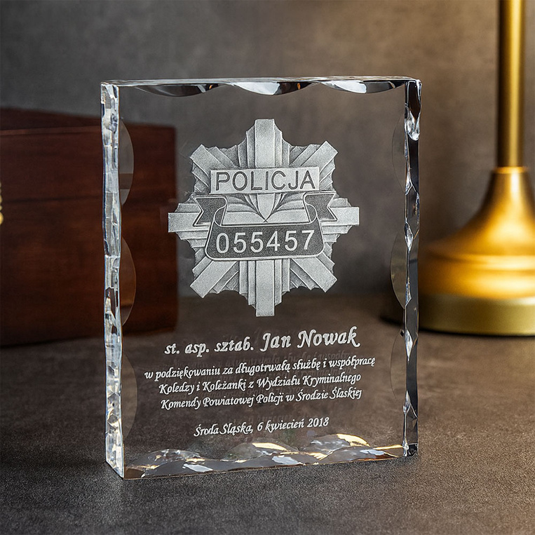 Pamiątka jubileuszowa, odznaka policyjna - personalizowane ID policjanta