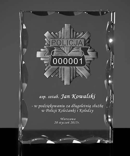 Podziekowanie dla Policjanta - odznaka policyjna z numerem