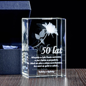 Grawerowana róża 3D - personalizowany prezent DLA KOLEŻANKI z pracy