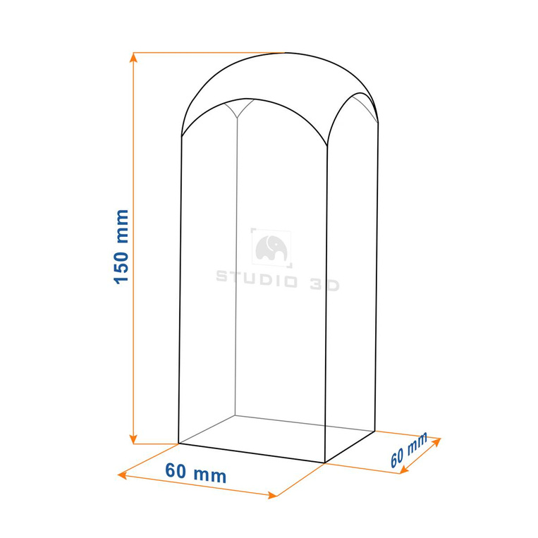 Prezent na urodziny Róża 3D w szklanej kolumnie 170x60x60 mm