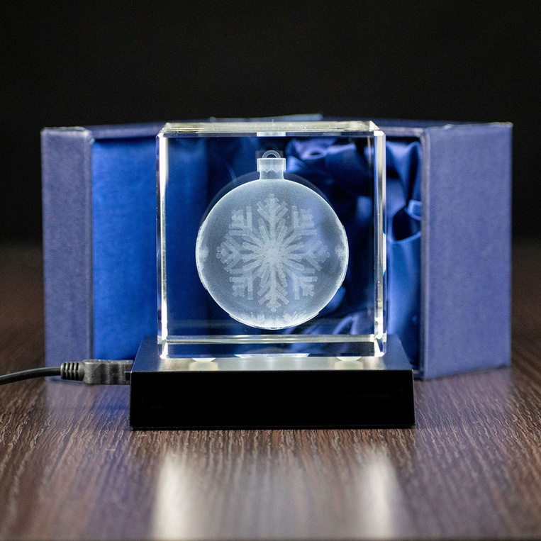 Elegancka fotolampka LED, dekoracja świąteczna - BOMBKA 3D 80x80x80x mm