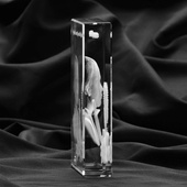 Pamiątka I Komunii Św. - zdjęcie 3D wygrawerowane w krysztale