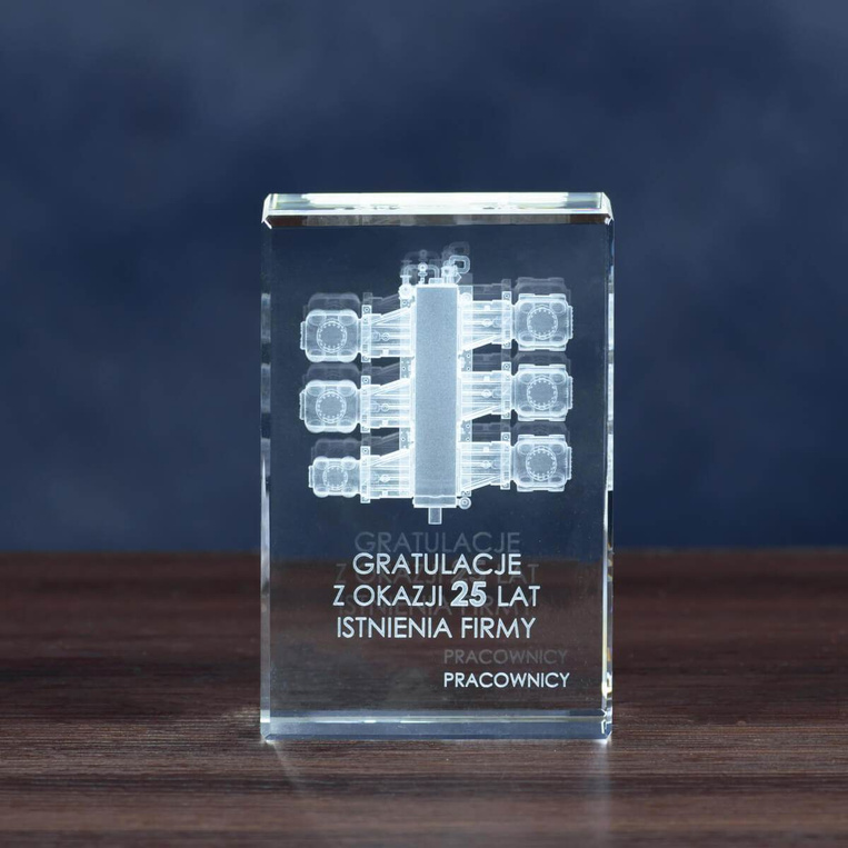 Statuetka DLA SZEFOSTWA z okazji jubileuszu firmy. Grawer 3D produktu firmy