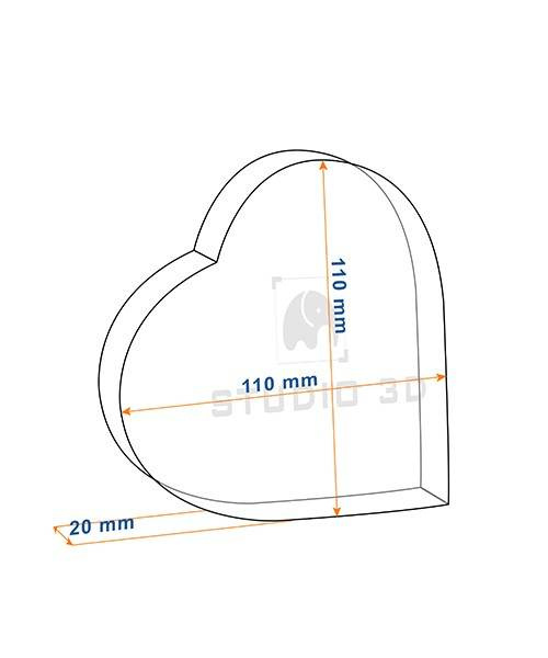 Kryształowe serce 3D 110×110×20 mm – Twój pupil w grawerze