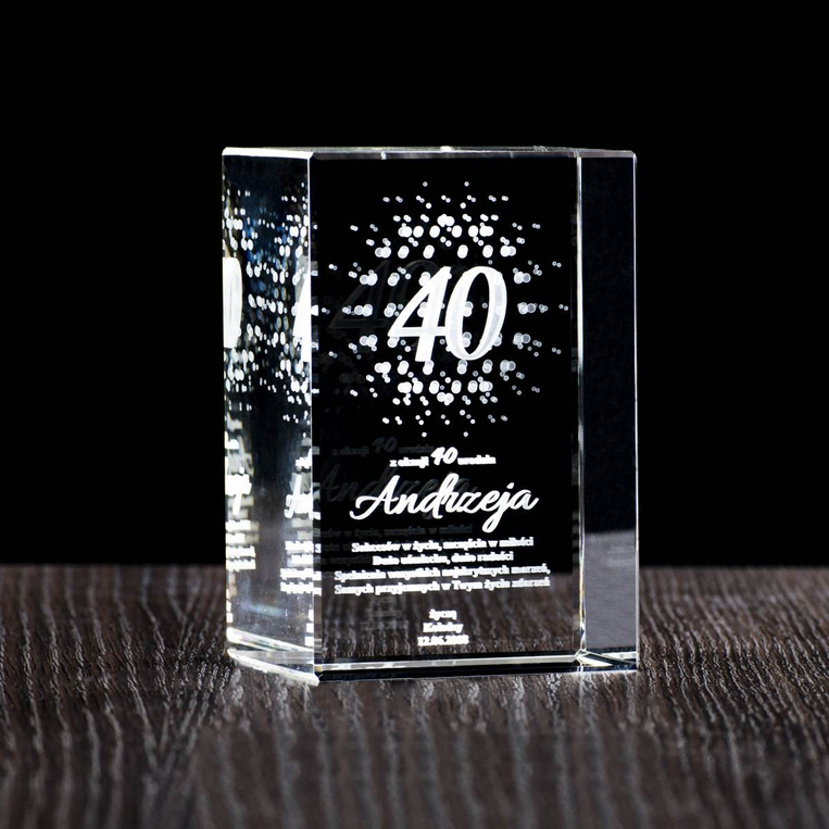 Urodziny w bąbelkach - Statuetka z dedykacją na 40 urodziny
