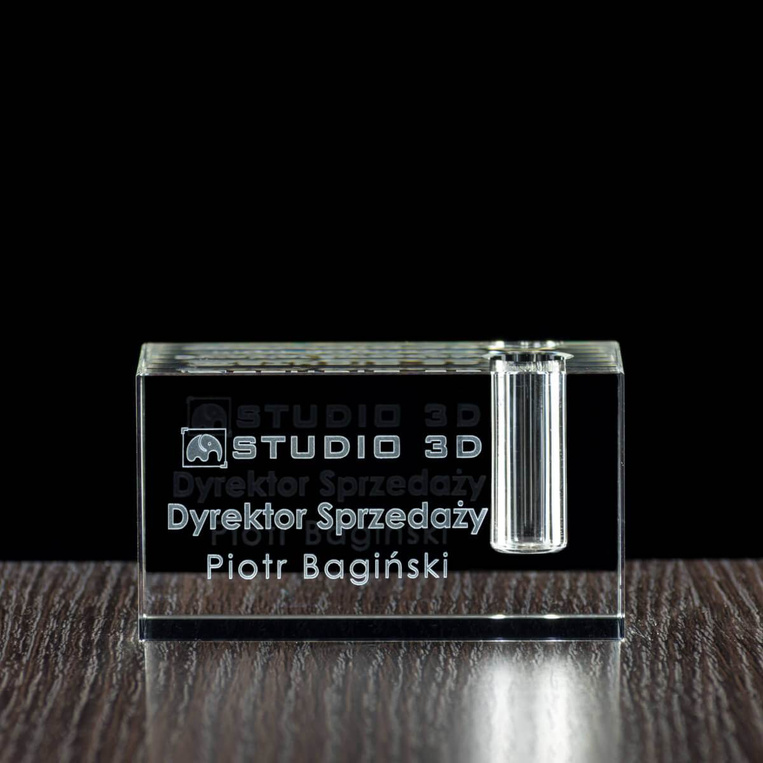 Kryształowy gadget biurowy - podstawka na długopis DLA TATY