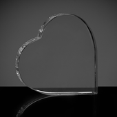 Prezent na Walentynki zdjęcie 2D w kryształowym sercu - fotoprezent