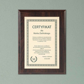 Dyplom Certyfikat Urodzinowy - 18 20 25 30 50 urodziny. Rozmiar 152x203 mm