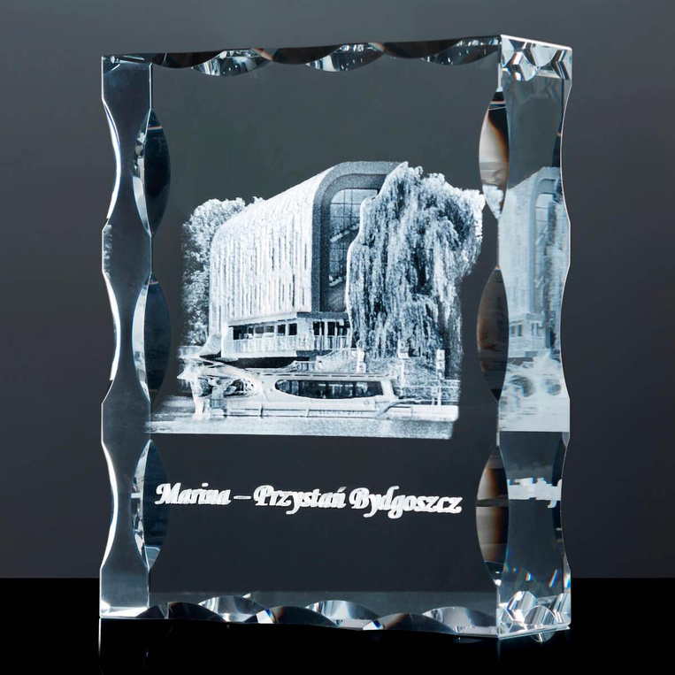 Statuetka - Bydgoska Marina. Elegancki grawer w szkle. PROMOCJA MIASTA