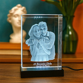 Fotokyształ 3D 120x180x80 mm Grawer zdjęcia pary i dedykacji – ROCZNICA