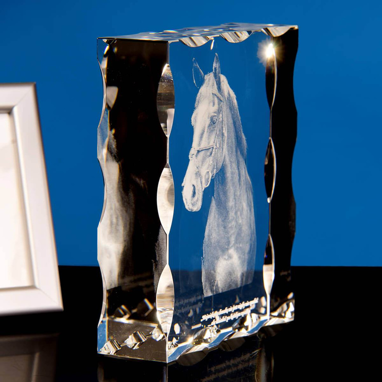 Statuetka konkursowa Koń 3D - zdjęcie w krysztale