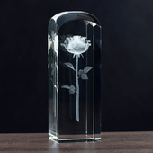 Róża 3D z indywidualną dedykacją, statuetka duża 190x65x65 mm