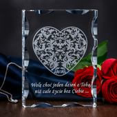 Ażurowe serce - statuetka 3D na prezent w ozdobnej statuetce 13x10x3 cm