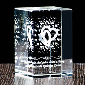 Kryształowy upominek dla niego - SPLECIONE SERCA i dedykacja