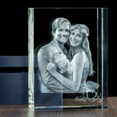 MEGA statuetka, trójwymiarowy wizerunek w krysztale na urodziny