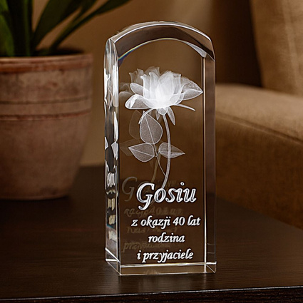 Róża 3D z Twoją dedykacją na Prezent - etui w komplecie