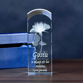 Róża 3D z Twoją dedykacją na Prezent - etui w komplecie
