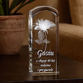 Róża 3D w dużej statuetce na Walentynki - personalizowany prezent