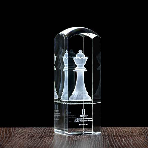 Nagroda za zdobycie II miejsca, pionek 3D w krysztale