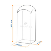 Róża 3D w dużej statuetce na prezent na Walentynki - kwiat który nie zwiędnie
