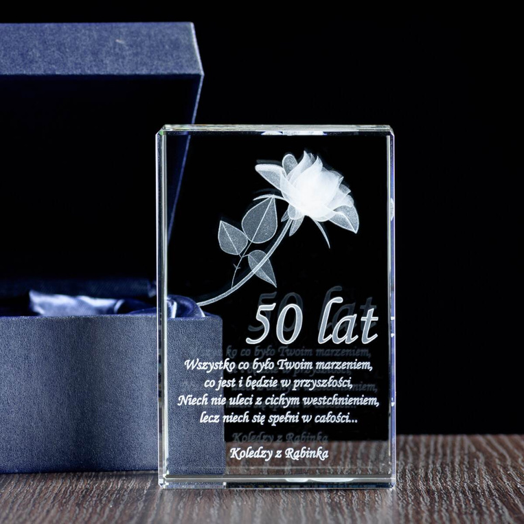 Prezent dla taty - Grawerowana statuetka 3D na urodziny 50