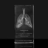 Model 3D płuc w krysztale - Prezent dla lekarza
