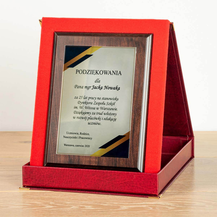 Dyplom dla Dyrektora szkoły - personalizowane podziękowania w etui