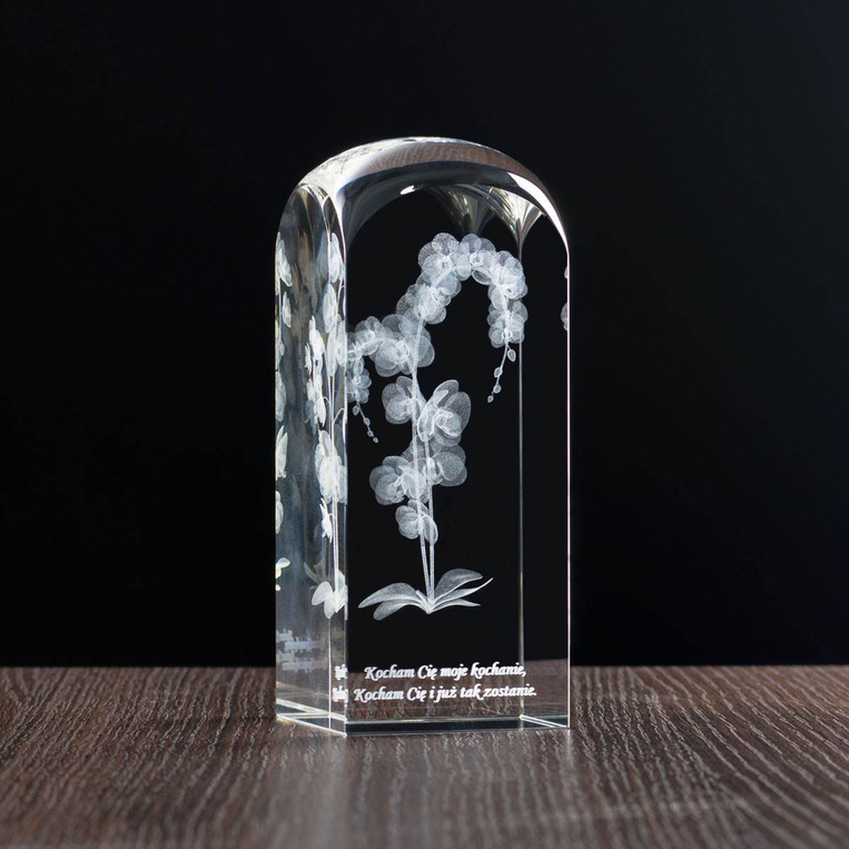Kryształowy storczyk, Grawer 3D - Statuetka personalizowana