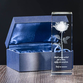 Piękna, grawerowana róża 3D z własną dedykacją dla ukochanej