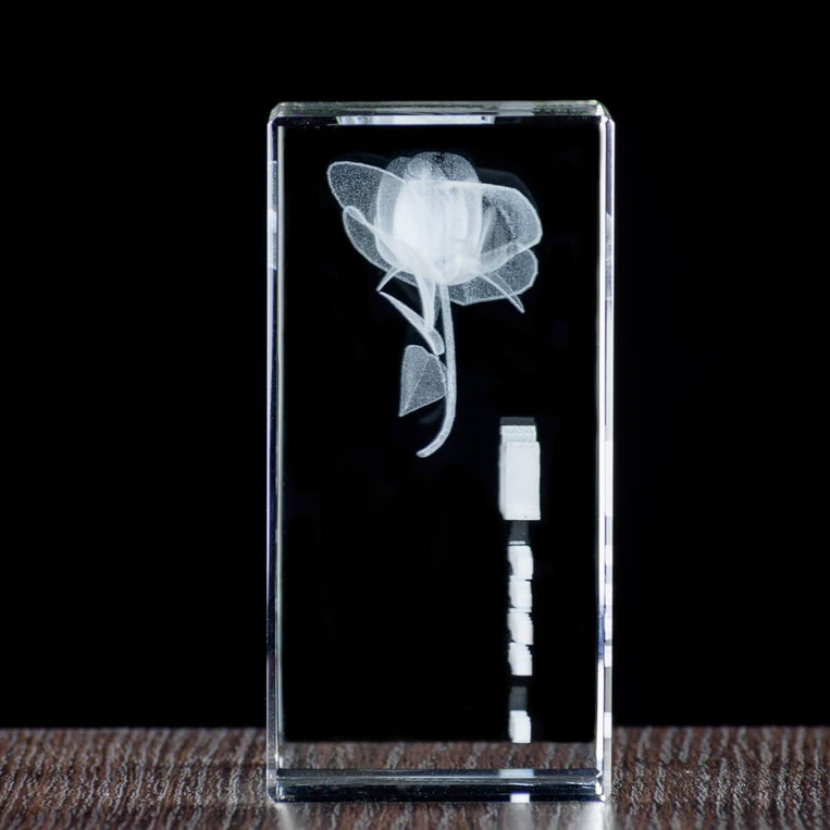 Grawerowana róża 3D - personalizowany prezent DLA KOLEŻANKI z pracy