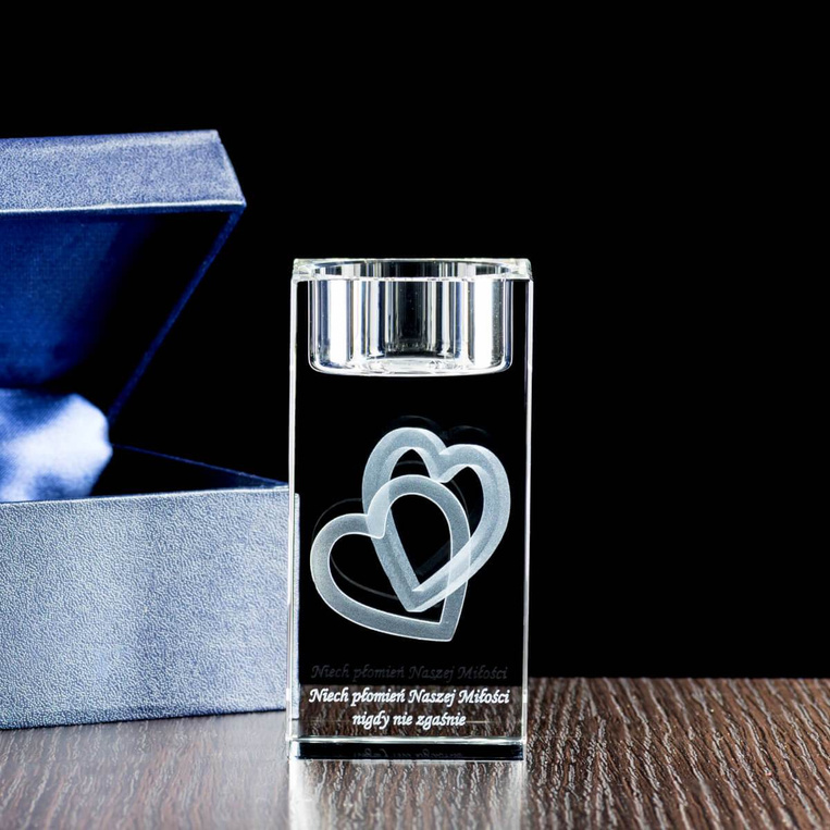 Kryształowy świecznik dla Babci i Dziadka z Twoją dedykacją