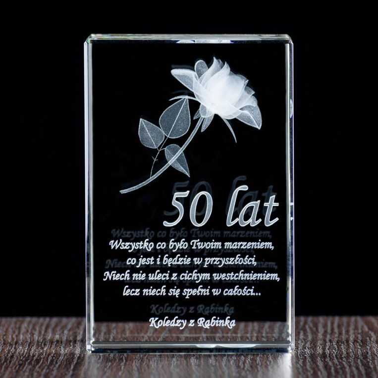 Prezent dla taty - Grawerowana statuetka 3D na urodziny 50