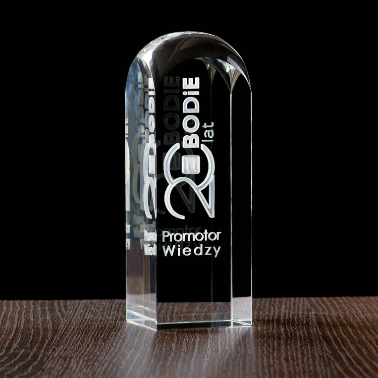 Statuetka firmowa na JUBILEUSZ FIRMY dla klientów. Etui w komplecie