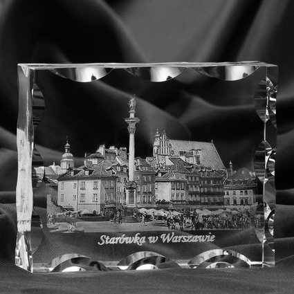 Starówka w Warszawie, statuetka 3D. Grawer ze zwykłego zdjęcia obiektu