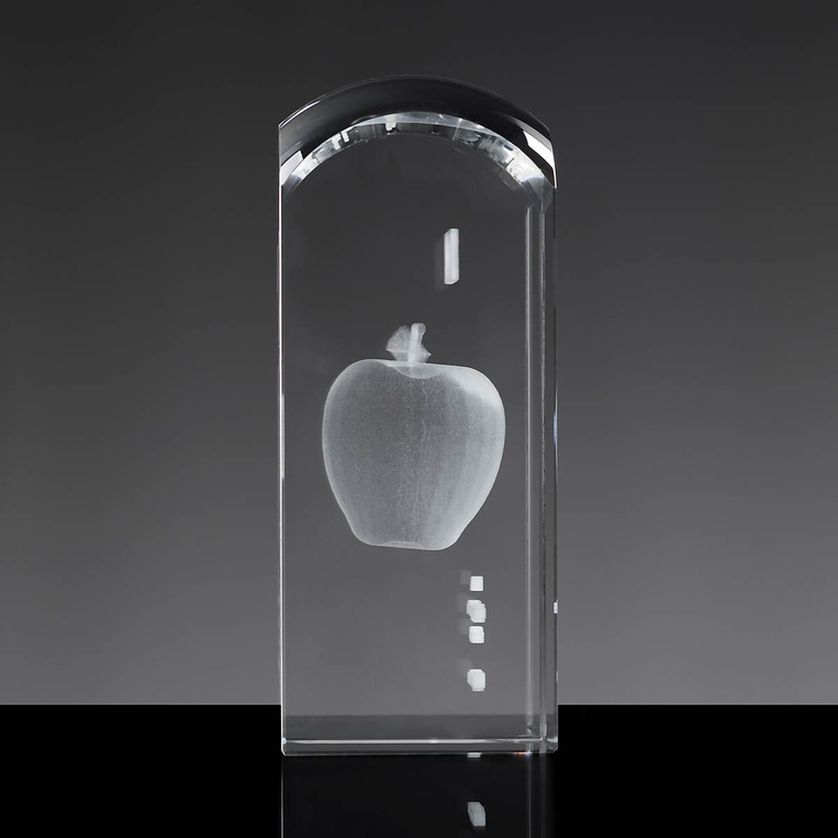 Statuetka konkursowa 3D w krysztale - Jabłko 3D. Konkurs rolniczy, sadowniczy