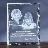 Zdjęcie w krysztale dla Babci i Dziadka - fotokryształ 2D w ozdobnej statuetce